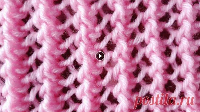 Красивый ажурный узор спицами для топа, маечки,  палантина, шарфа. Вяжем быстро, легко и красиво!