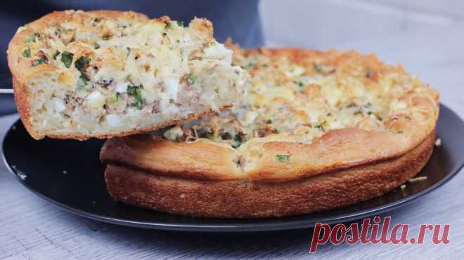 Бюджетный и вкусный заливной пирог с рыбными консервами. Сытный пирог на кефире без заморочек. | Кулинарка | Яндекс Дзен