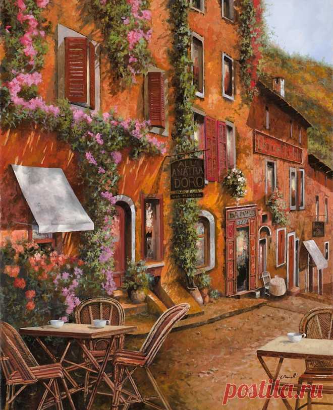 Под солнцем Тосканы. Художник Guido Borelli.