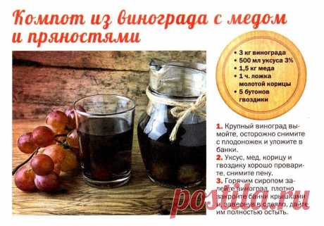 Компот из винограда с медом и пряностями