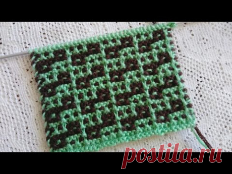 Ленивый жаккард (мозаичный) спицами.