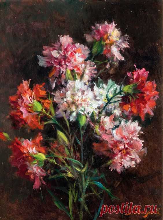 Carnations by Licinio Barzanti (1857-1944)