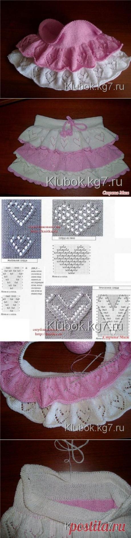 Пышная юбочка в сердечках)))от наташа-вика | Клубок