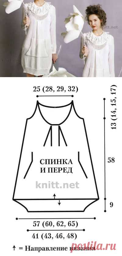 Платье-баллон с кармашком-кенгуру | knitt.net | Все о вязании