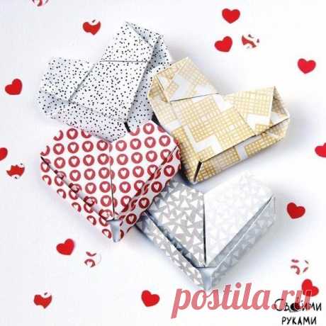 3D сердце в технике оригами