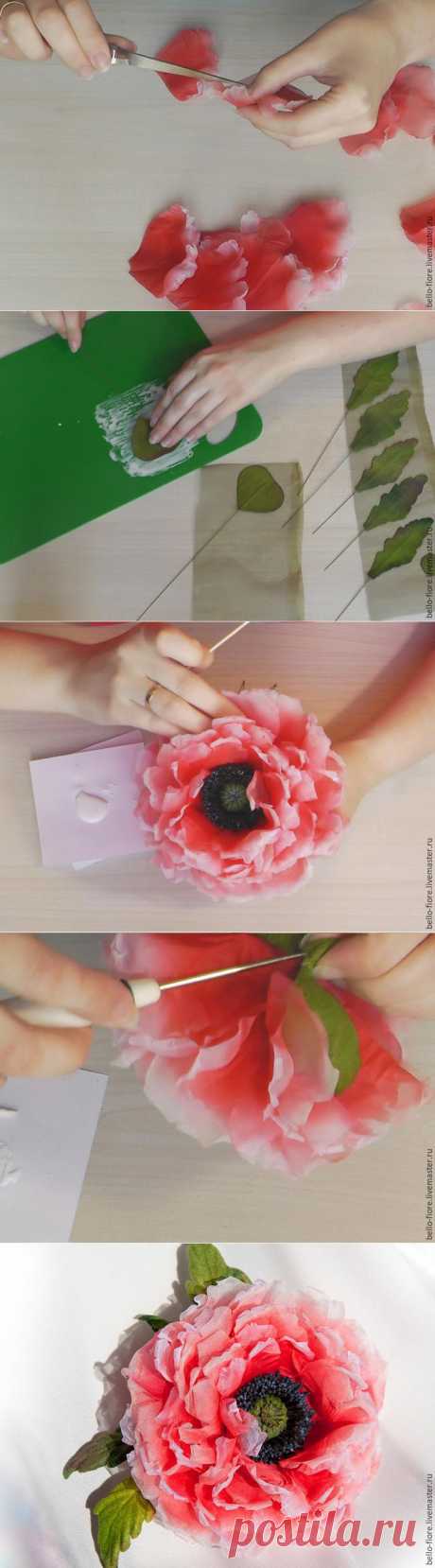 Создаем мак &quot;Strawberry Dessert&quot; из шелка - Ярмарка Мастеров - ручная работа, handmade