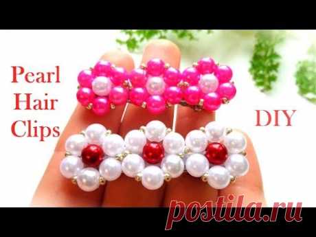 How to Make Hair Clips Using Pearls| Hair Accessories Making at Home| DIY Fashion Pearl Hair Clips