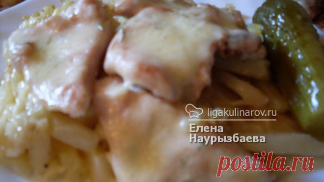 Куриные грудки, запеченные с картофелем и капустой – рецепт с фото от Лиги Кулинаров, пошаговый рецепт