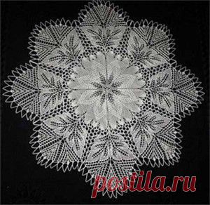 Ажурная салфетка, связанная спицами