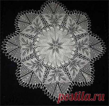 Ажурная салфетка, связанная спицами