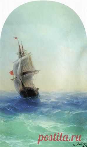 Stormy sea - Ivan Aivazovsky - Completion Date: 1872  |  Pinterest • Всемирный каталог идей