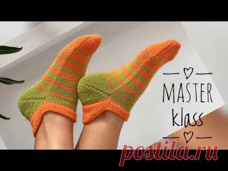 СУПЕР ПРОСТАЯ МОДЕЛЬ СЛЕДКОВ СПИЦАМИ. Подробный мастер класс. Knitting socks.