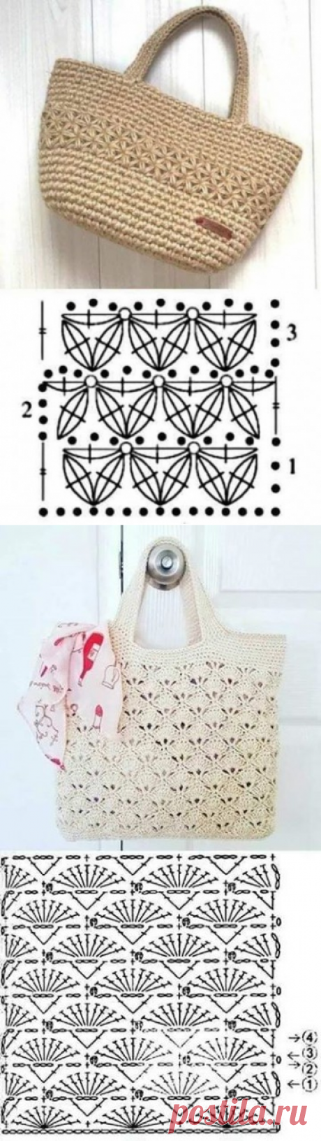 Узоры для сумок, крючком. Схемы. / knittingideas.ru