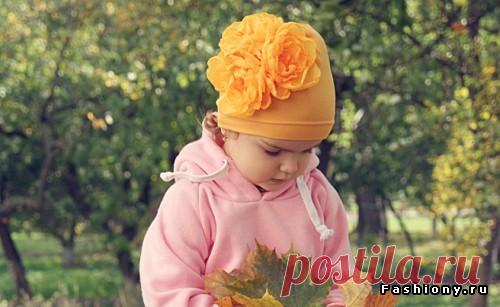 Детская шапочка с цветами