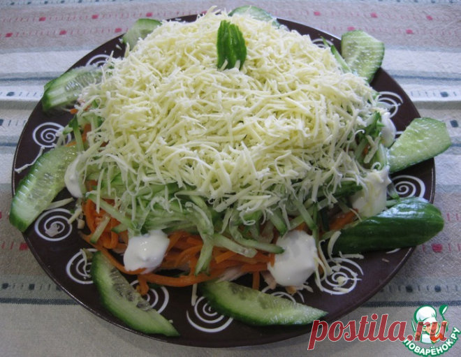 Слоеный салат с копченой курицей – кулинарный рецепт