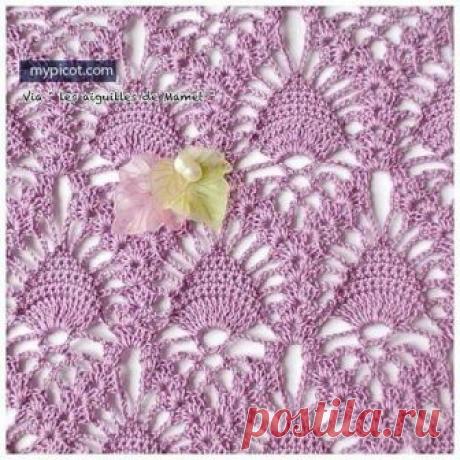 Запись на стене Красивый ажурный узор крючком