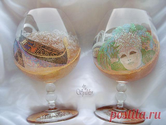 Очень интересная работа с применением яичного кракле и точечной росписи - МК