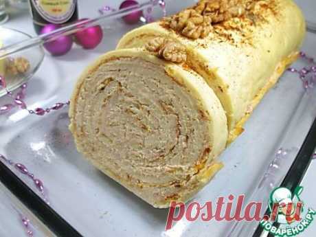Праздничный сырный рулет с курицей - кулинарный рецепт
