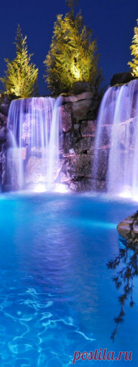 Pool with waterfalls, I could handle this...( it's gonna be 107* today where I live: GET IN THE WATER!!)