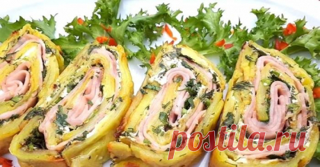 Картофельный рулет с ветчиной и сыром: очень вкусное горячее блюдо