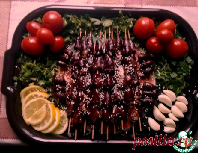 Маринованный шашлык из куриных сердечек – кулинарный рецепт