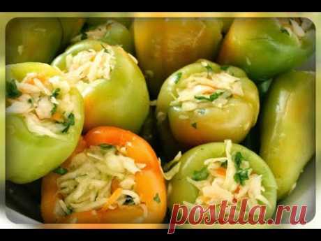 Перец, фаршированный капустой на зиму