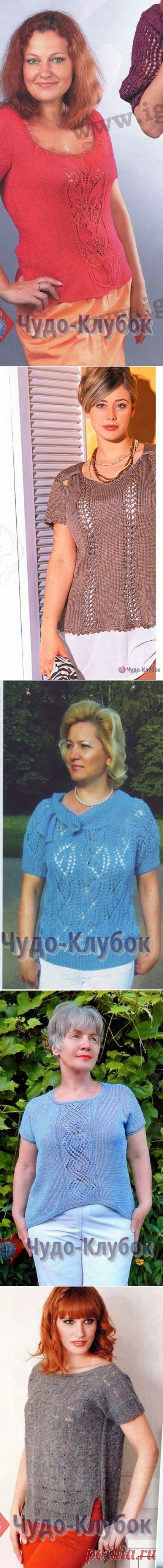 Футболки вязаные спицами для полных женщин *❤️️ ЧУДО-КЛУБОК.рУ ➲ официальный сайт вязания ✶