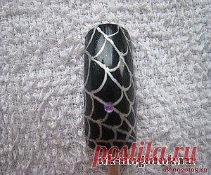 Рисунок на ногтях галевыми ручками Паутина. | Ноготок, мои рисунки на ногтях