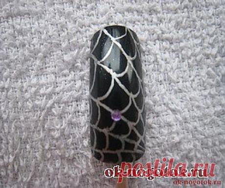 Рисунок на ногтях галевыми ручками Паутина. | Ноготок, мои рисунки на ногтях