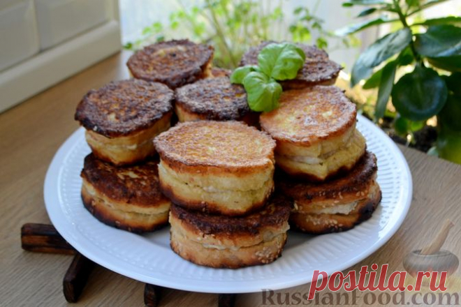 Рецепт: Гренки-сэндвичи с фаршем на RussianFood.com