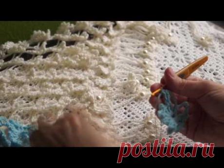Шаль" бабочки" 1часть (learn to crochet shawl crochet) (Шаль #1)