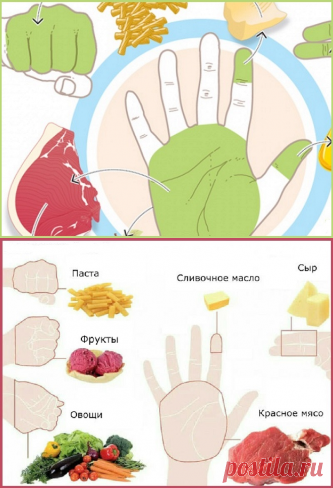 Объясняем на пальцах;)) Сколько еды нужно съедать за раз? — Диеты со всего света