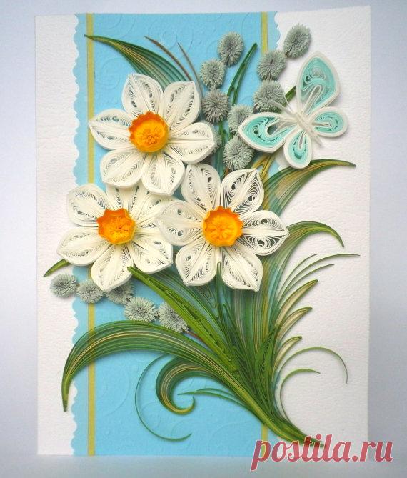 Refined Spring Quilling Card Quilling Card by QuillyVicky