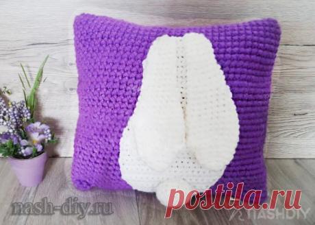 Мастер класс вязаная Подушка Зайка крючком