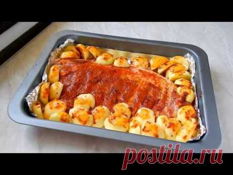 Свиные ребрышки с картошкой в духовке в фольге видио оочень вкусно