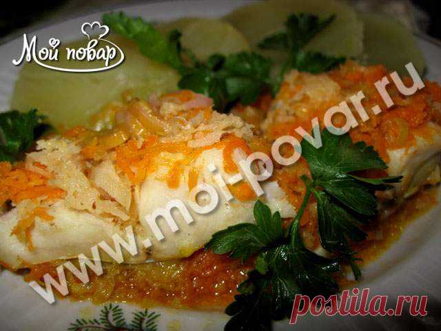 Хек, тушенный с корнем петрушки - кулинарный рецепт
