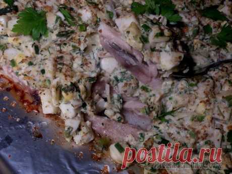 КРАСНОГЛАЗКА ЗАПЕЧЁННАЯ С ЯЙЦАМИ И СЫРОМ.