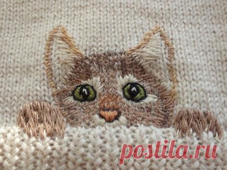 Как украсить простой вязаный и, возможно, наскучивший джемпер? Вышивка - идеальное решение! | Вяжем, лепим, творим, малюем) | Яндекс Дзен