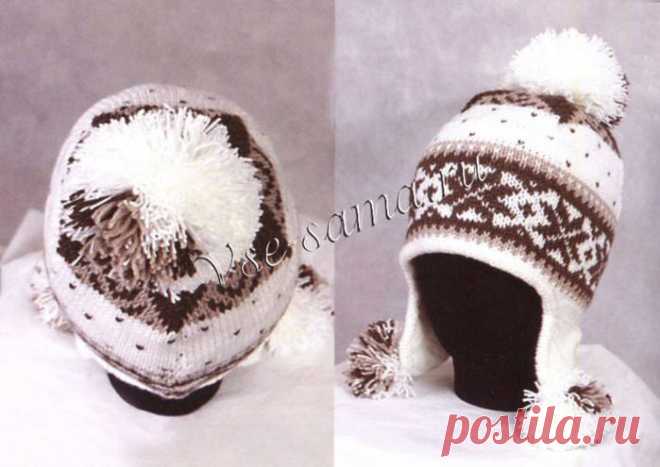 Шапочка с жаккардовым узором