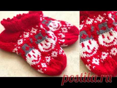 "Снеговики" для любого изделия #knittingsocks #вязаныеноски