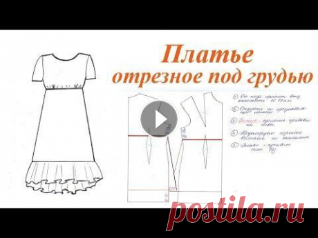 Платье отрезное под грудью, с оборкой по низу Мастер класс ка смоделировать платье отрезное под грудью, с оборкой по низу. OK ВК FB Inst Twitter...