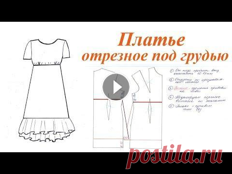 Платье отрезное под грудью, с оборкой по низу Мастер класс ка смоделировать платье отрезное под грудью, с оборкой по низу. OK ВК FB Inst Twitter...