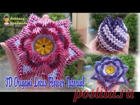 HOW TO MAKE 3D ORIGAMI LOTUS FLOWER AND BUD | DIY PAPER LOTUS FLOWER TUTORIAL