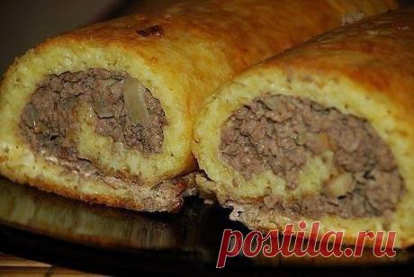 Сырный рулет с фаршем