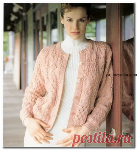 Кофта на пуговицах спицами