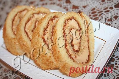 Медовый рулет с кремом из вареного сгущенного молока, рецепт приготовления