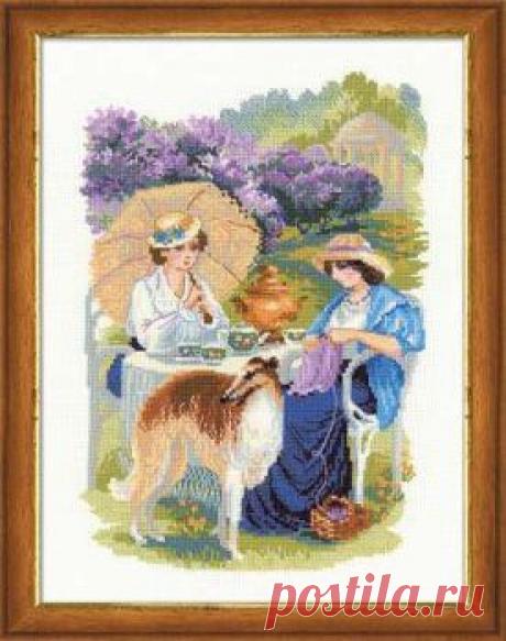 Фабрика Пряжи :: RIOLIS Сотвори сама(Жанровые сценки) :: №1141&quot;Русская усадьба.Цветет сирень&quot;