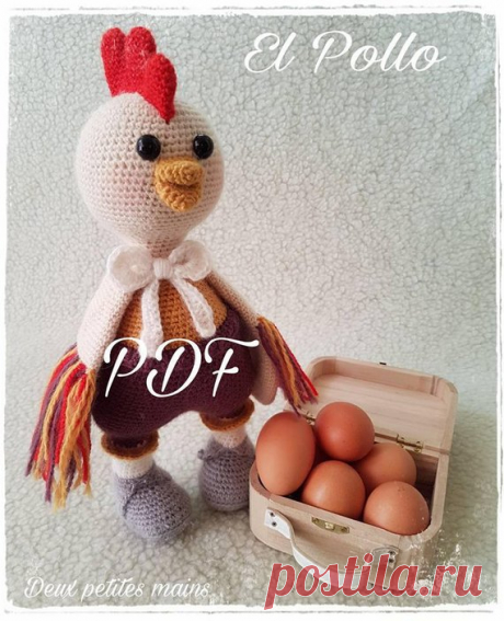 PDF crochet Pattern Patron Tutoriel Poupée El Pollo le