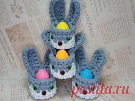 Вяжем корзинку «Пасхальный зайчик» | Журнал Ярмарки Мастеров
