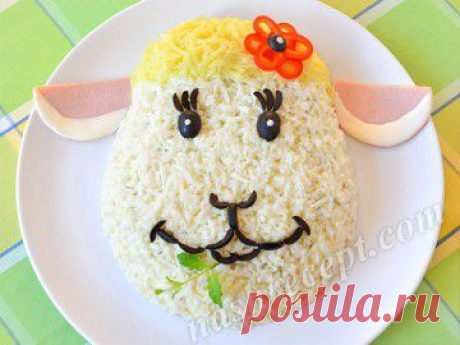 Салат Овечка к Новому году 2015. Пошаговый фото-рецепт | Наш Рецепт. Вкусные рецепты